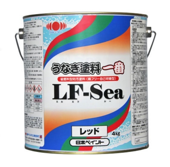 日本ペイント　うなぎ塗料一番　LF-SEA　赤　4kg　レッド　船底塗料　送料無料