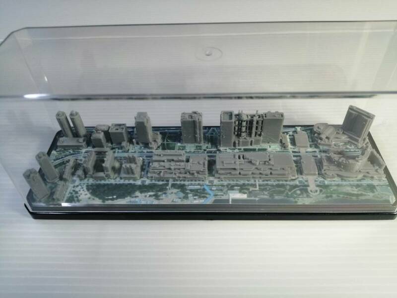 台場　フジテレビ　国土交通省の整備した３D都市データを活用した都市模型　完成品透明ケース付属