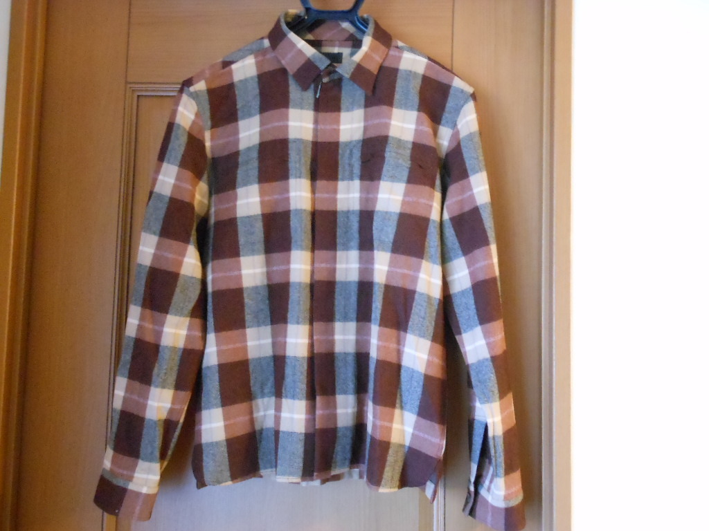 ☆超美品☆コムサデモードメン　　ブラウンチェック長袖シャツ 　ジャケット　M　即日発送 COMME CA DU MODE　　日本製
