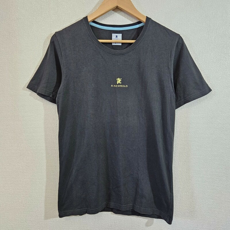 ☆R.NEWBOLD/アールニューボールド/レディース/Mサイズ/半袖Tシャツ/チャコールグレー/トップス/ワンポイント/丸首