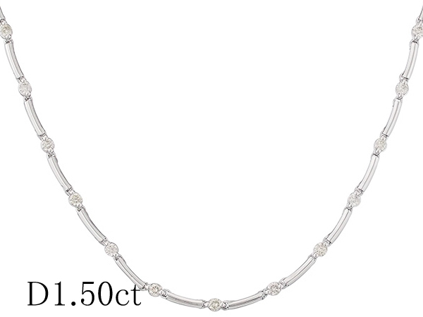ダイヤモンド/1.50ct デザイン ネックレス K18WG