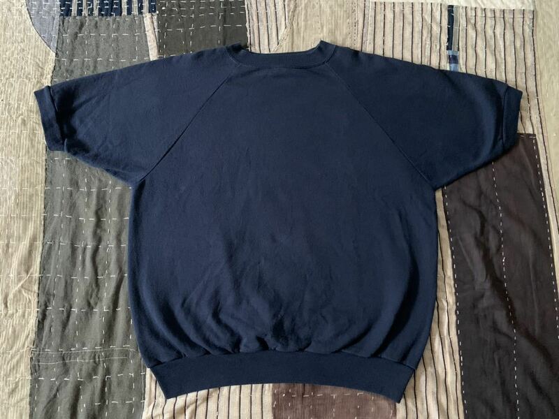 90s XL 紺 NAVY 無地 半袖 vintage スウェット ビンスエ ビッグサイズ 単色 ネイビー