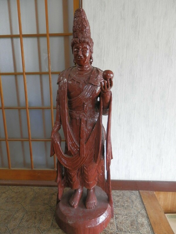 ②木彫 細密彫刻 観音菩薩　仏像(高さ120cm) 仏教美術 木製 彫刻 美術品 オブジェ 置物　県展受賞作家｜111223 