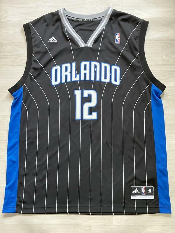 【美品】 NBA MAGIC ドワイト・ハワード HOWARD #12 オーランド・マジック adidas アディダス ユニフォーム ジャージ バスケ XL ストライプ