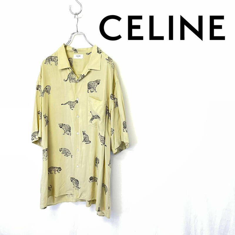 2022SS CELINE by Hedi Slimane セリーヌ アニマル ハワイアン レーヨン シャツ size 40 2C730362Q　1014805