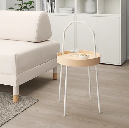 ☆ IKEA イケア ☆ BURVIK サイドテーブル, ホワイト ＜サイズ 38 cm＞ u 2ｈ