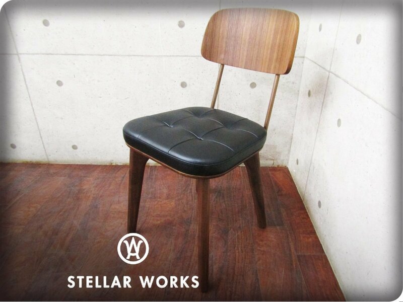 新品/未使用品/STELLAR WORKS/FLYMEe取扱い/Utility Chair V/Neri＆Hu/ウォールナット/スチール/牛革/アームチェア/166,100円/ft8381k