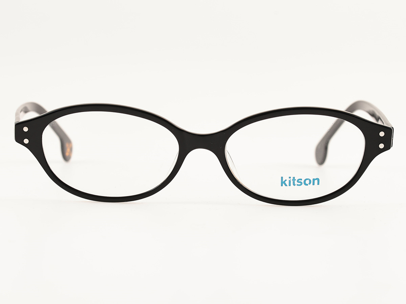 kitson オーバル ブラック 黒 薄い 軽い セルフレーム メガネ 479