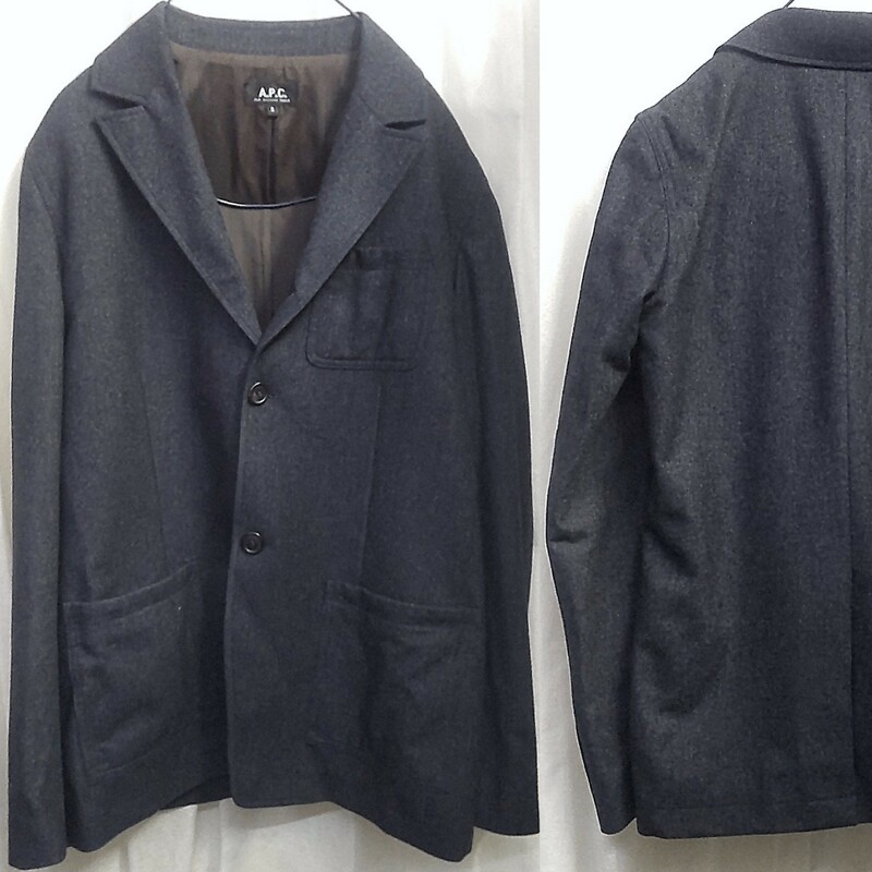 A.P.C. テーラードジャケット S ウール 2B アーペーセー ウールジャケット 古着 メンズ