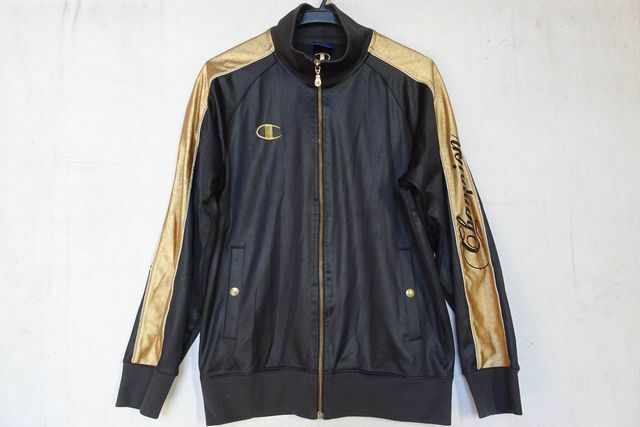 Champion/チャンピオン/CW1314/長袖トラックジャケット/ジャージ素材/前ジップアップ/レオパード柄/黒/ブラック/Lサイズ(10/23R)