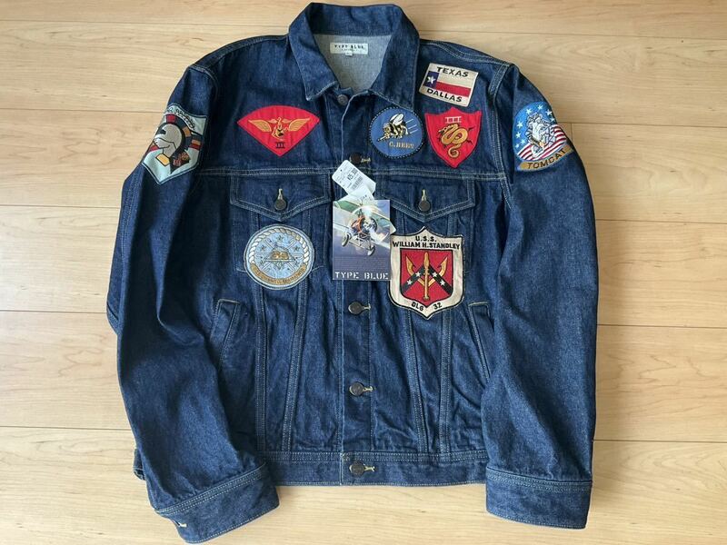 新品 XLサイズ トップガン デニムジャケット/TOP GUN DENIM JACKET TYPE BLUE タイプブルー インディゴ アヴィレックス AVIREX 定価25300円