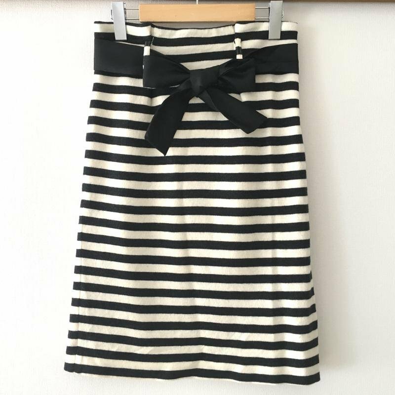 Ennea 38 エンネア スカート ひざ丈スカート Skirt Medium Skirt 白 / ホワイト / X 黒 / ブラック / 10007790