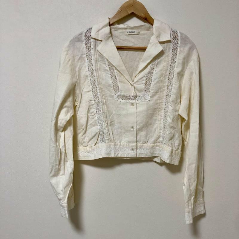 w closet FREE ダブルクローゼット シャツ、ブラウス 長袖 Shirt Blouse 白 / ホワイト / 10010171