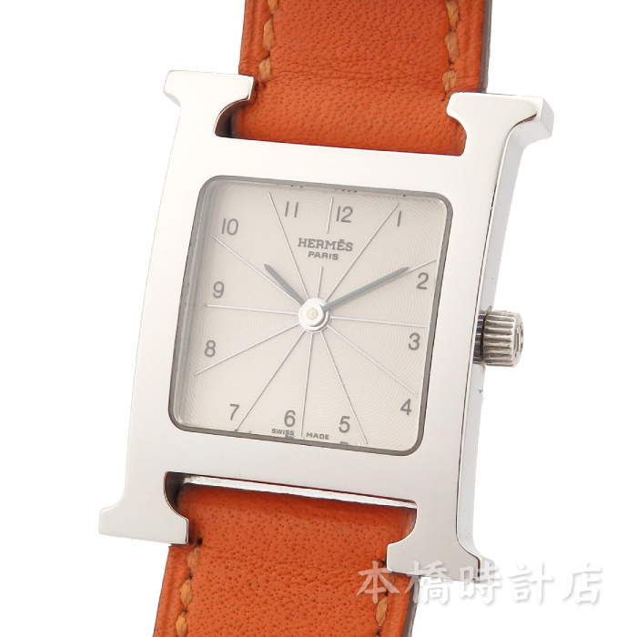 【中古】エルメス　HERMES　Ｈウォッチ　HH1.210　レディース　箱・保証書付き　機械点検・電池交換済み