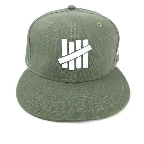 アンディフィーテッド UNDEFEATED NEW ERA 59FIFTY CAP ロゴ 刺繍 ニューエラ キャップ 帽子 カーキグリーン系 7 1/2 59.6cm メンズ
