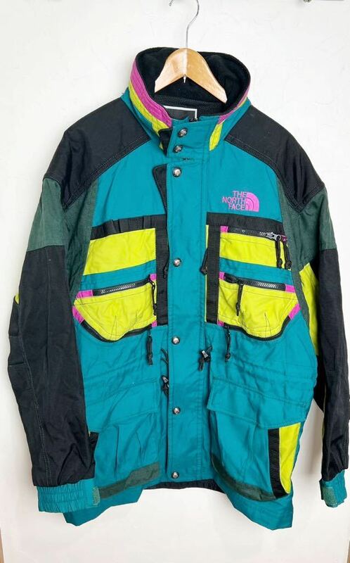 80s' 90's THE NORTH FACEノースフェイス☆マルチカラースキージャケット/マウンテンジャケットマウンテンパーカースキーウェアXL
