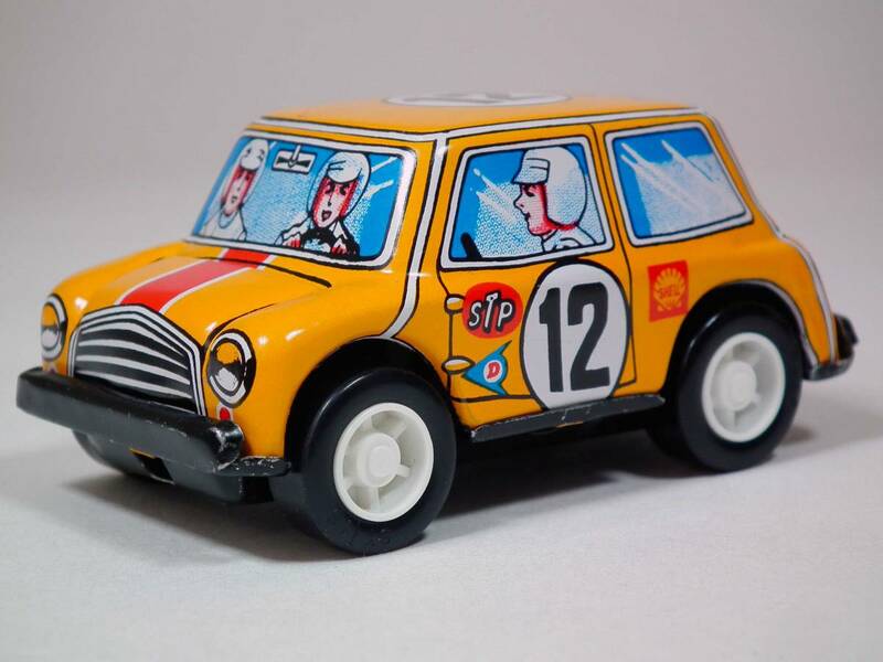 【日本製】 ブリキ製 ミニカー MINI Cooper Sフリクション式 MADE IN JAPAN [匿名配送]（宅急便EAZY60サイズ）