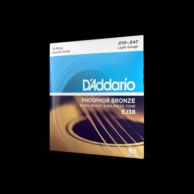 【アコースティックギター弦】 ダダリオ D'Addario EJ38 12-String / Light 12-53 PHOSPHOR BRONZE 12弦ギター 正規品