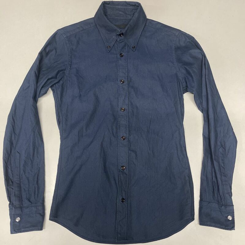 junhashimoto ジュンハシモト ボタンダウンシャツ 長袖シャツ ネイビー 紺色 日本製 MADE IN JAPAN サイズ3 トップス メンズ