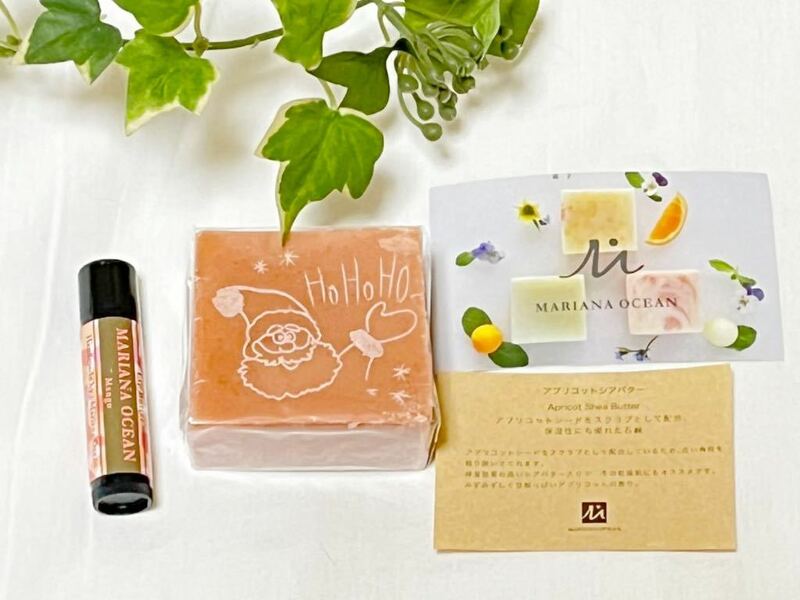 ★未使用 MARIANA OCEAN ハンドメイド ソープ リップ アプリコット シア バター organic lip butter★