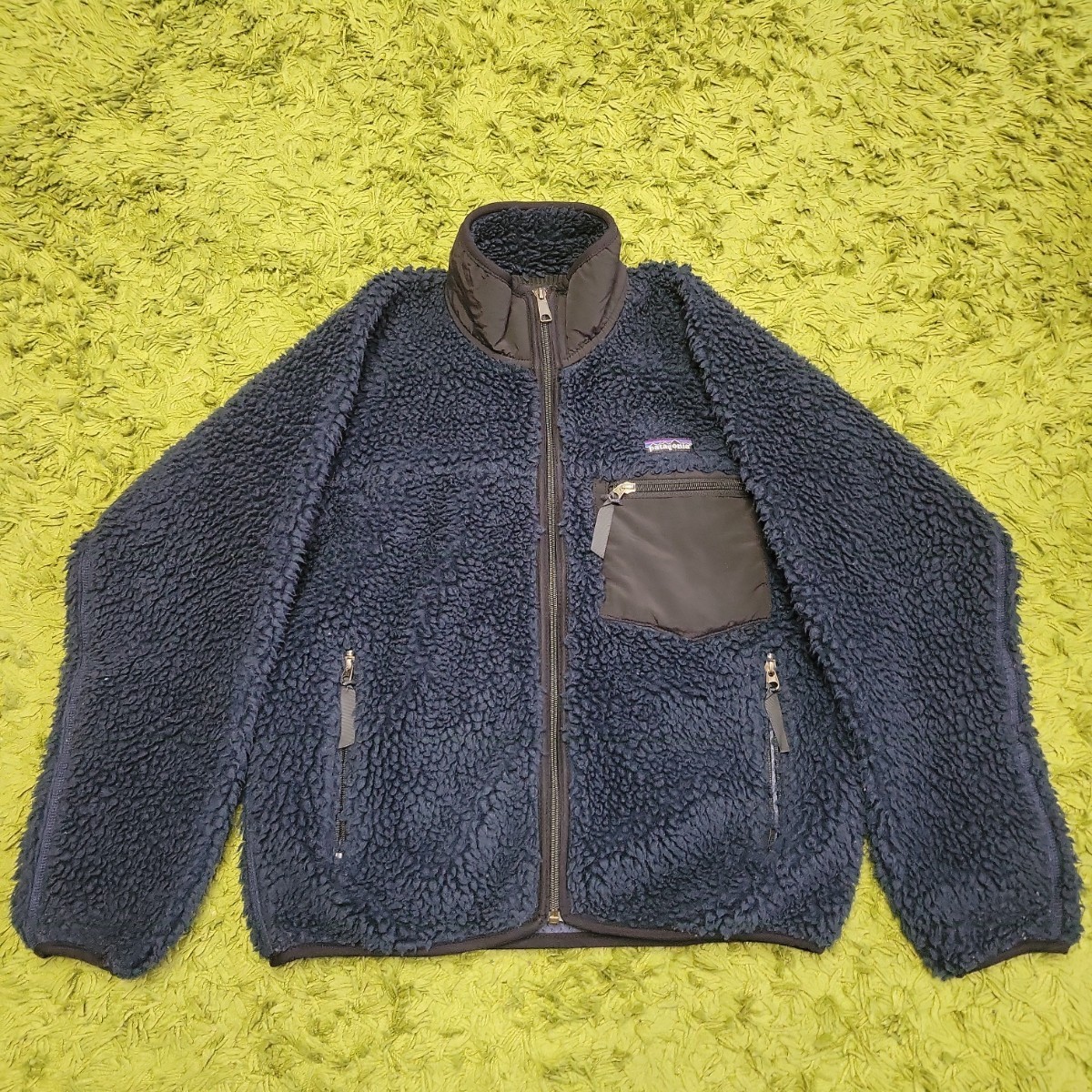 XS patagonia パタゴニア フリース クラシック レトロカーディガン USA製 ネイビー 02年製 ヴィンテージ K20J15