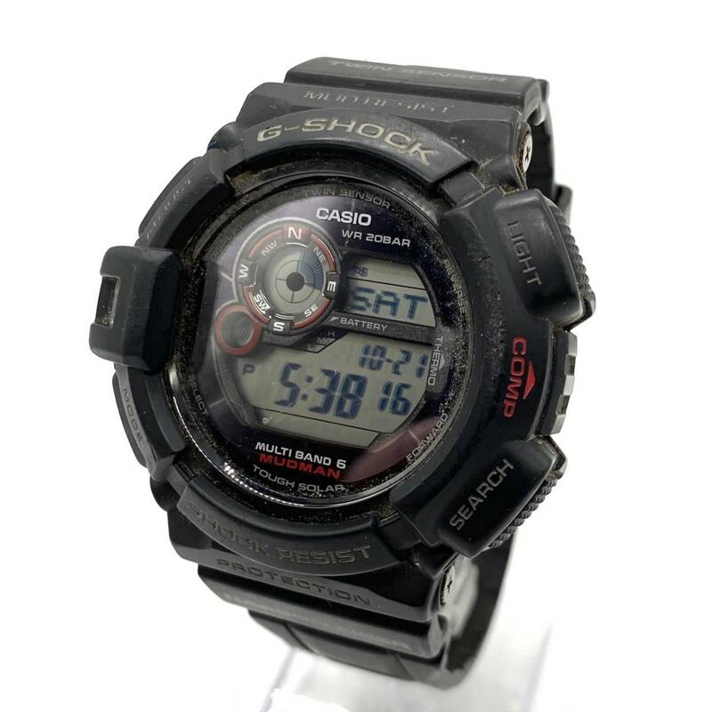 ■CASIO カシオ G-SHOCK Gショック MUDMAN マッドマン GW-9300 ブラック レッド 稼働品 現状品 メンズ 腕時計