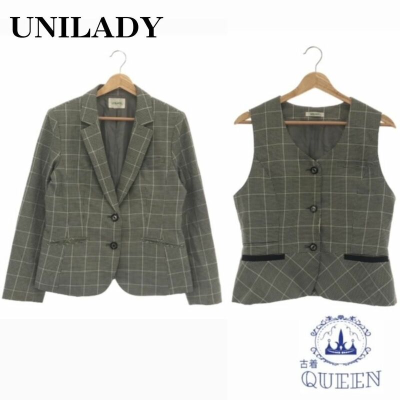 UNILADY ユニレディ ジャケット ベスト セット 千鳥格子 13 901-171 送料無料