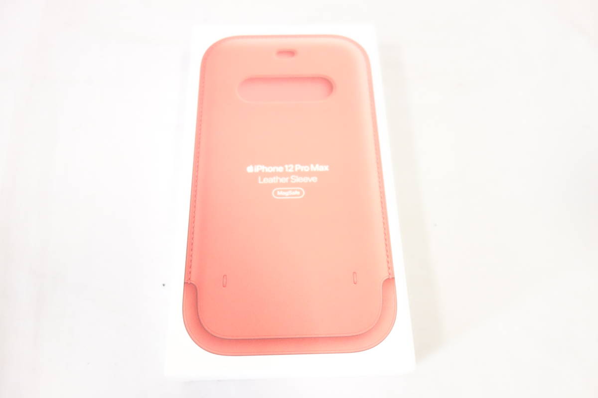 【新品】 アップル Apple MagSafe対応 iPhone 12 Pro Max レザースリーブ ピンクシトラス MHYF3FE/A (純正・国内正規品)