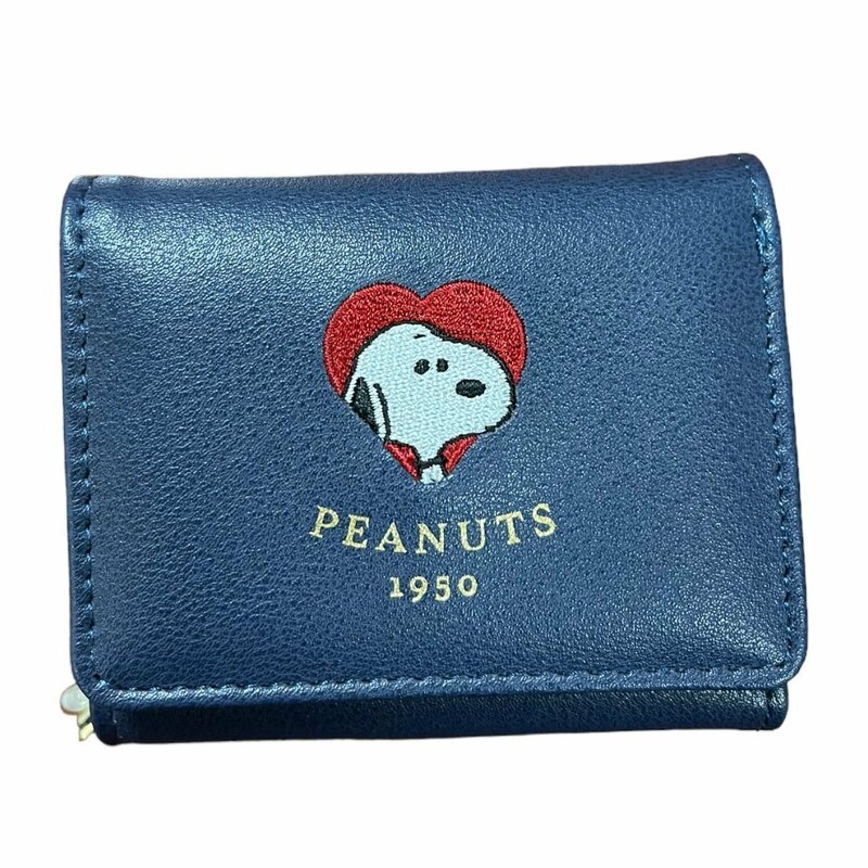 N10-403RZZ 未使用 スヌーピー ピーナッツ PEANUTS 3つ折り財布 ミニ財布 カミオジャパン ネイビー