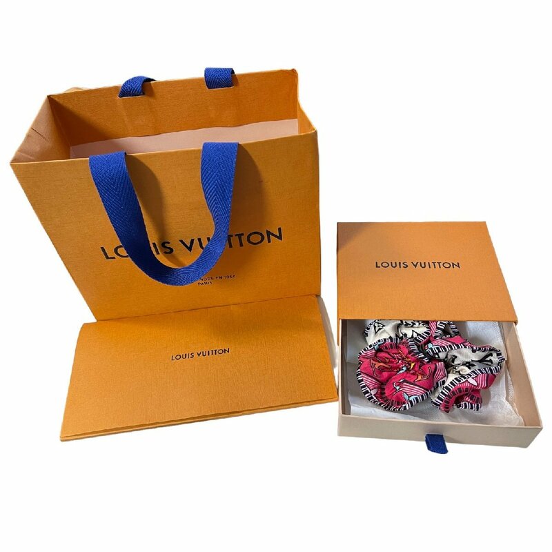 【未使用】 Louis Vuitton ルイヴィトン シュシュ モノグラム タイルズ M78435 ヘアアクセサリー ヘアゴム 箱付き W50177RK