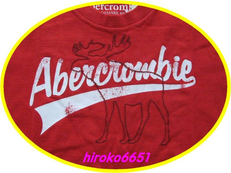 ☆即決有！新品 004☆アバクロ Tシャツ TEE☆ moose logo Tee (RED) ボーイズ S レッド　ガールズ ウーマン☆abercrombie & Fitch☆