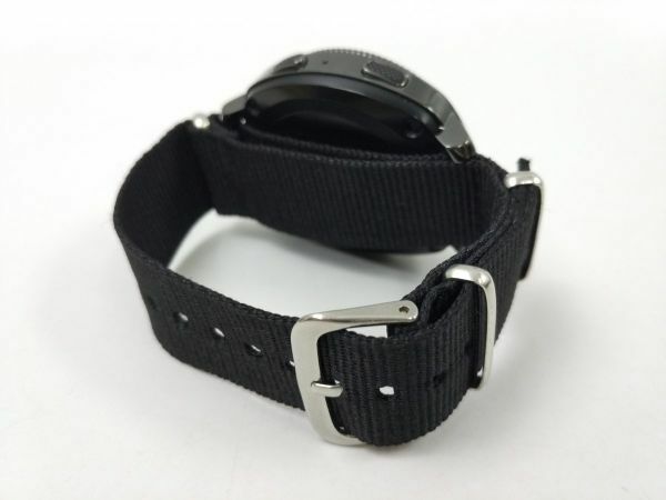 natoタイプ ナイロン製ミリタリーストラップ 腕時計布ベルト ブラック 20mm