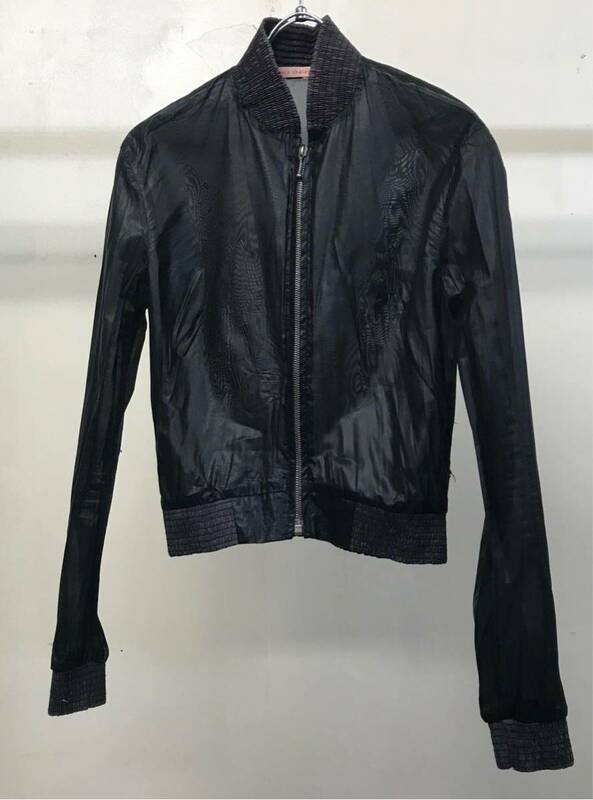 1990s HUSSEIN CHALAYAN SEE THROUGH FITTED BOMBER JACKET フセインチャラヤン 最初期 シースルー ボンバージャケット