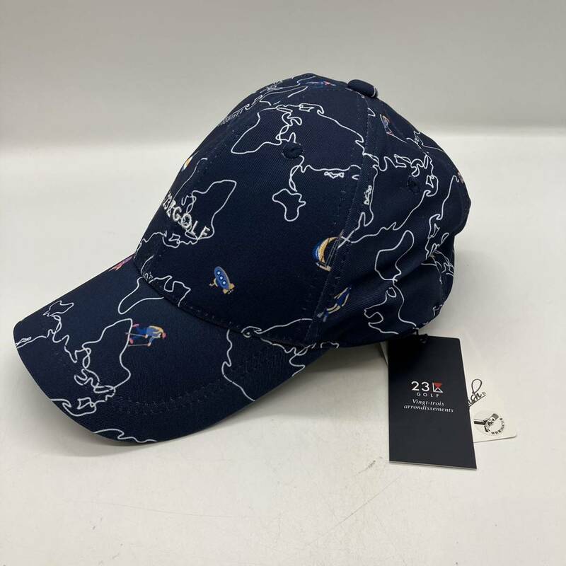 【Free】新品 23区GOLF WORLD MAP cap unisex ワールドマップ柄 ゴルフキャップ ユニセックス F53