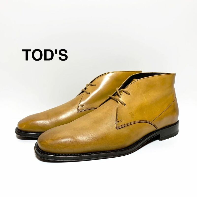 ☆良品 トッズ TOD'S レザー チャッカブーツ キャメル size 6 イタリア製 ショートブーツ デザートブーツ 革靴