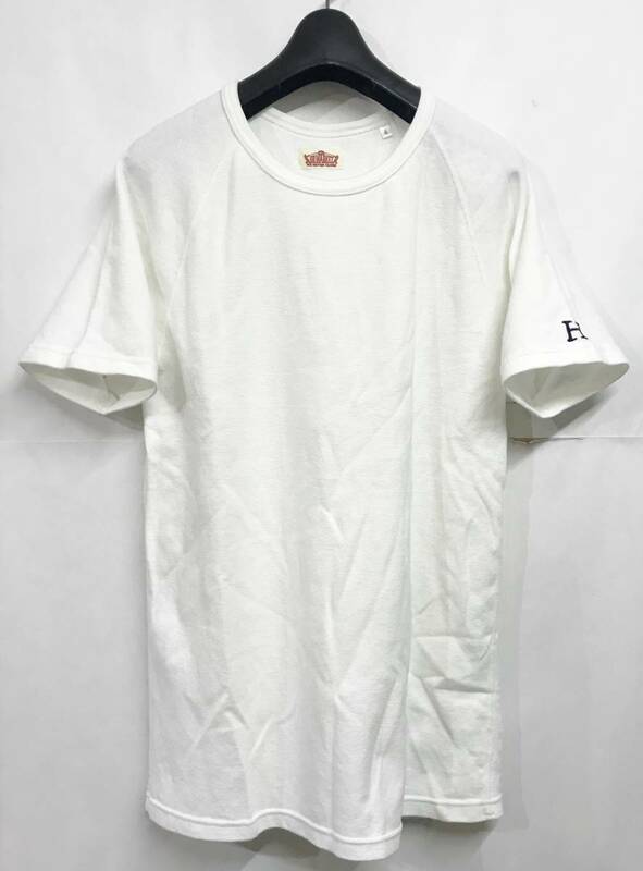 H.R.MARKET ハリウッドランチマーケット H刺繍 半袖カットソー ホワイト 4 Tシャツ Tee 聖林公司