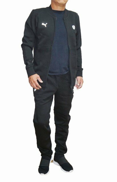 プーマ PUMA フェラーリ スウェットジャケット パンツ セットアップ 黒 メンズ ブラック 上下 秋物 冬物 サイズXL
