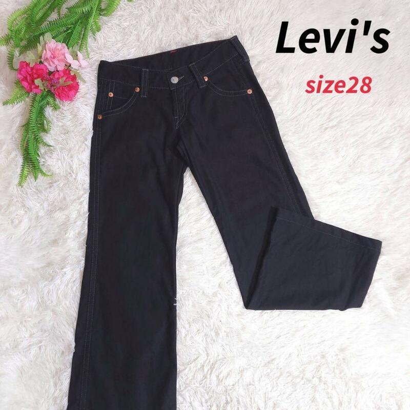 リーバイス Levi's 綿100% フレアパンツ 黒ブラック 表記サイズ28 L.XL相当 ブーツカット67654