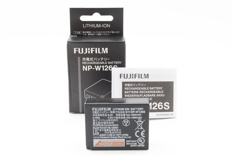 元箱 取扱説明書付 FUJIFILM フジフイルム NP-W126S 純正バッテリー 富士フイルム (3302)