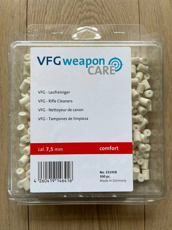 ライフル クリーニング メンテナンス VFG フェルト ペレット 30口径/7.5mm 500個 No.331958