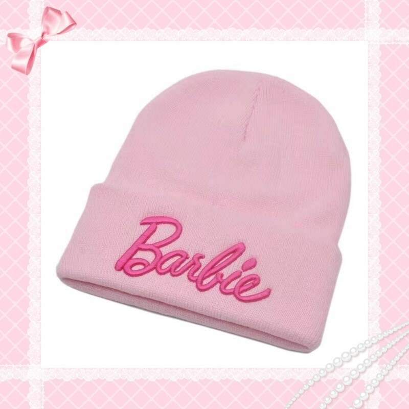 オシャレ 新品 ☆Barbie☆ ニット 帽子 男女兼用 ピンク