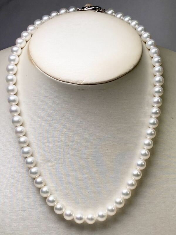 ◆綺麗◆ 花珠 アコヤ真珠 7.5-8.0mm 高級パール ネックレス 鑑別書付 pearl necklace