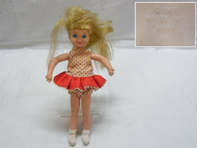 希少 1965年 刻☆MATTEL マテル TUTTI トゥッティ 人形☆日本製 ラバー ゴム ベンダブル 洋服 着せ替え 青い目 ビンテージ 60's 現状 60