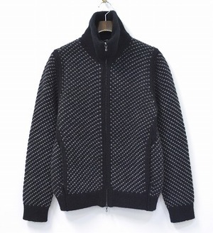 ADRIANO RAGNI アドリアーノラーニ KNIT BLOUSON ニットブルゾン 46 BLACK ブラック WOOL/ANGORA JACKET ウール/アンゴラ ジャケット