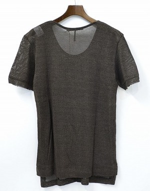 KLASICA クラシカ U-neck knit Tee GRASLO PP Uネック ペーパーニットTシャツ 2 BROWN ブラウン Paper T-Shirts 和紙 Cut Sewn カットソー