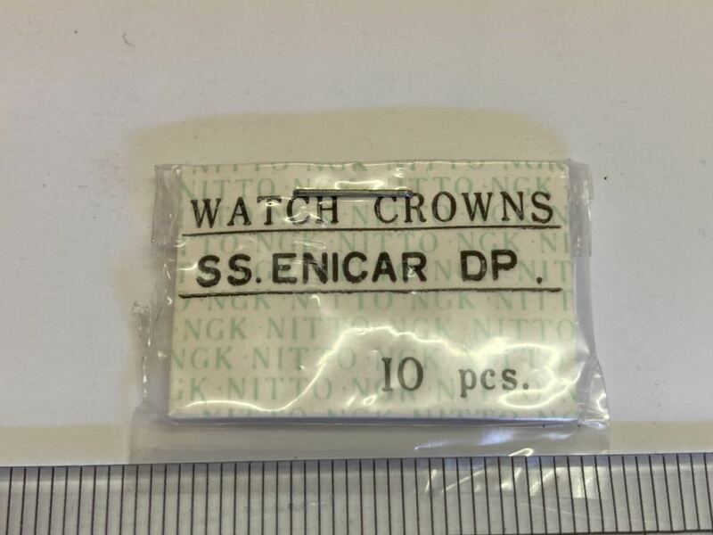 ENICAR エニカ リューズ SS 2個 新品15 未使用品 長期保管品 純正パーツ 機械式時計 シルバー 銀色