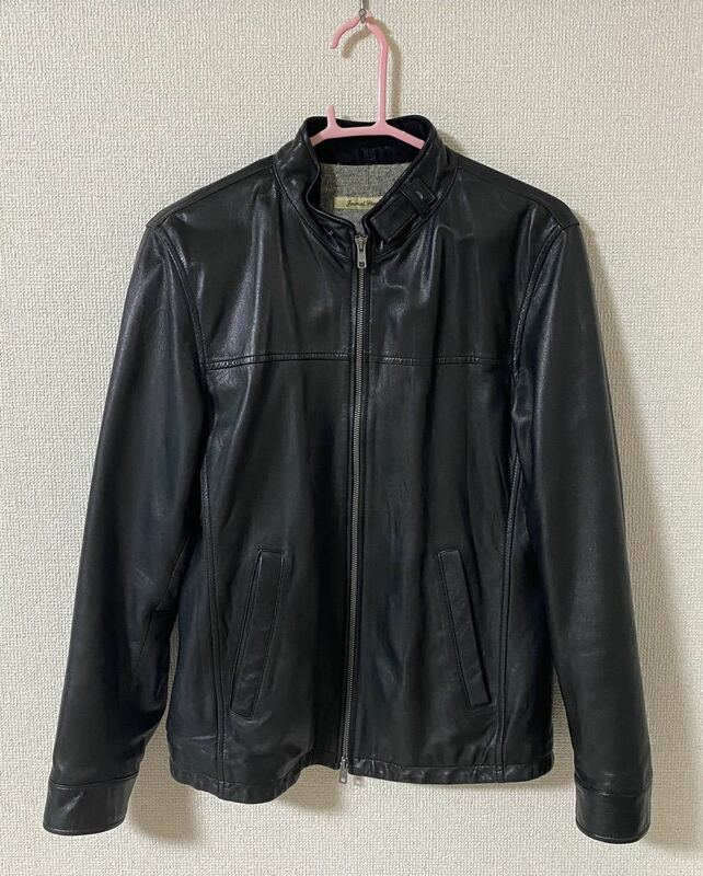 ジャーナルスタンダード シングル ライダースジャケット 革ジャン レザージャケット 羊革 ラムレザー M 黒 ブラック 秋服 冬服 メンズ