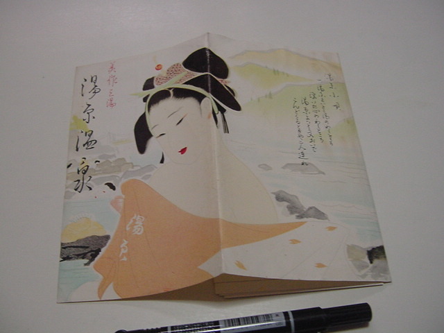 絵葉書7枚「美作三湯　　湯原温泉」岡山名所/露天風呂/観光地/観光名所/美人画外カバー