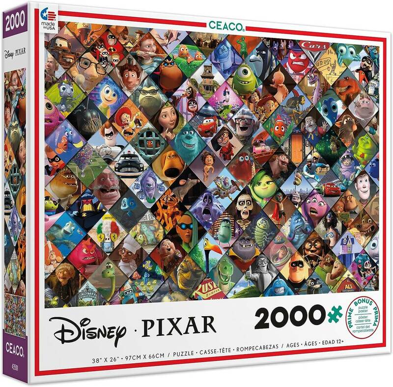 送料無料 Ceaco ディズニー/ピクサー クリップ ジグソーパズル 2000ピース マルチカラー 5インチ Disney