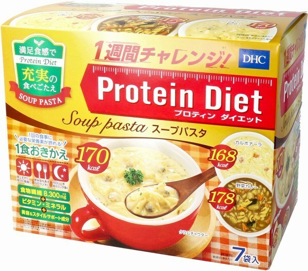 DHC プロティンダイエット スープパスタ 7袋入　1食178kcal以下の1食おきかえダイエット食品です。満足食感で充実の食べごたえです。